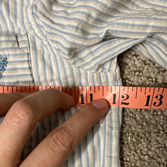 Tartine et Chocolat Blue and Gray Button Down Shirt with Classic Collar - Picture 4 of 8